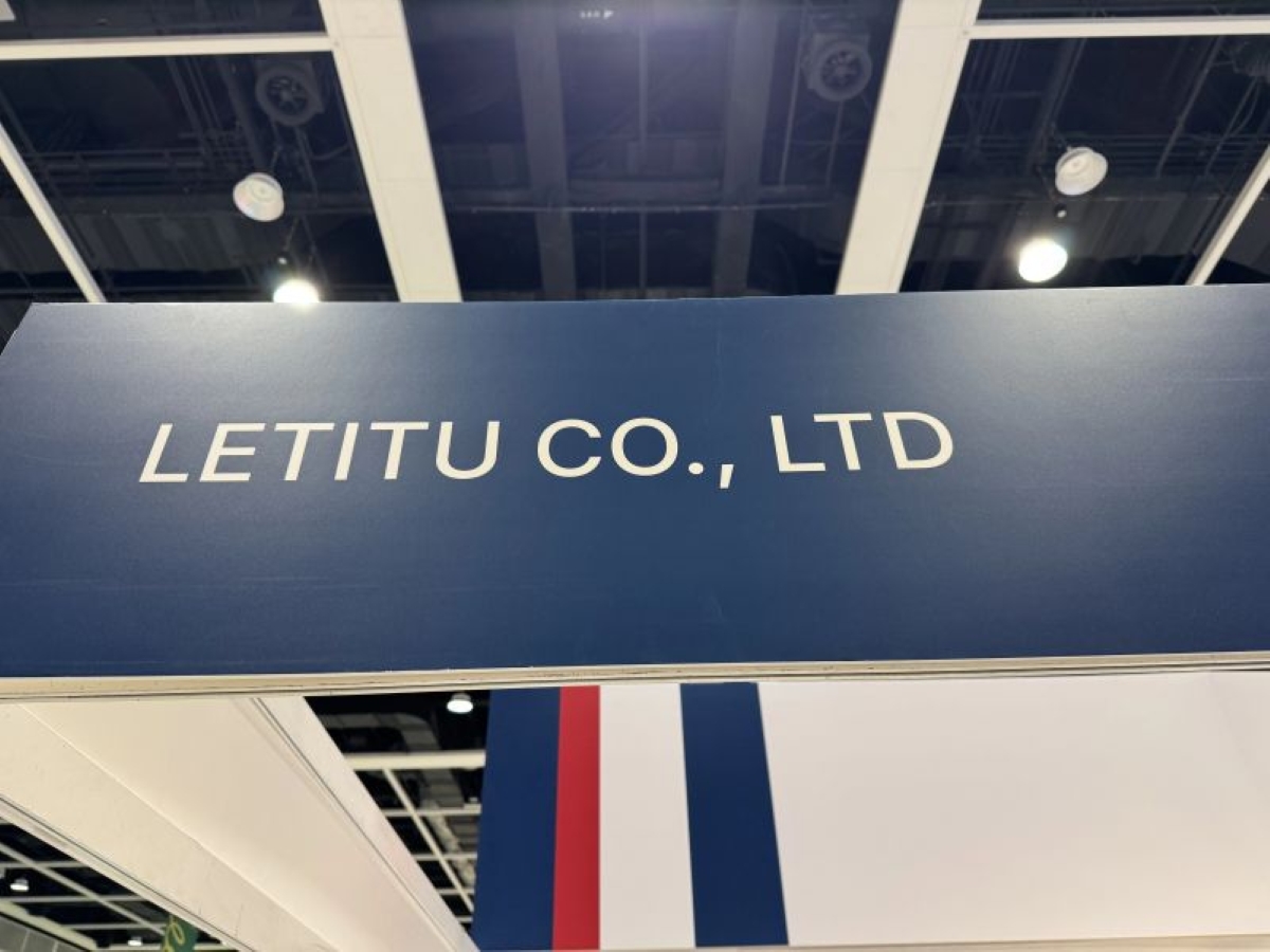 Letitu Co., Ltd exhibition booth signage displayed at an international technology and innovation trade show.