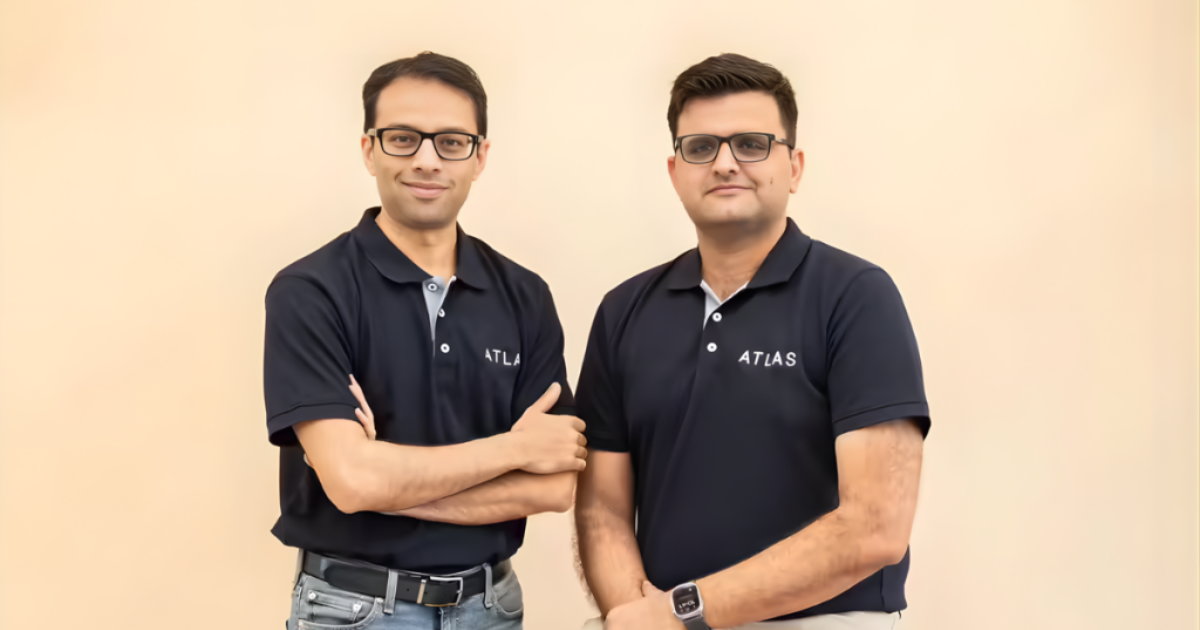 Atlas startup founders posing in branded shirts, representing India’s SaaS and enterprise software innovation, leadership, and emerging tech ecosystem.