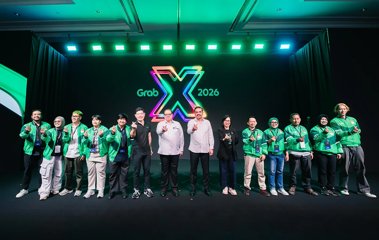 Grab executives and partners on stage at GrabX 2026 event, highlighting Southeast Asia’s super app expansion, digital services innovation, and regional tech ecosystem growth.